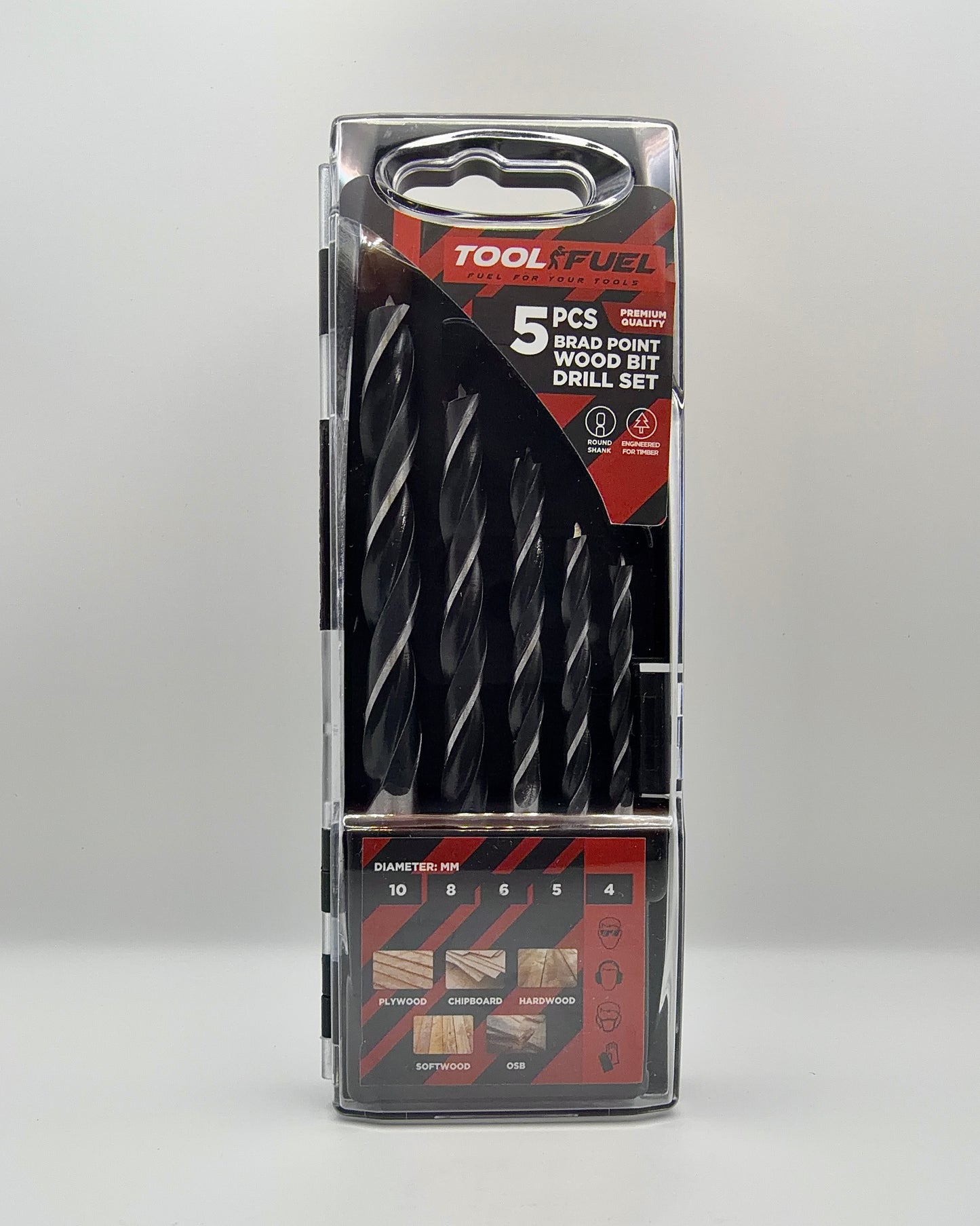 5pc Brad Point Drill Bit Set
