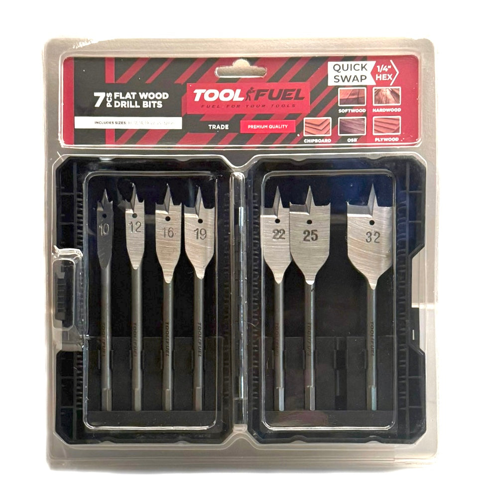 7pc Spade Bit Set 10mm–32mm