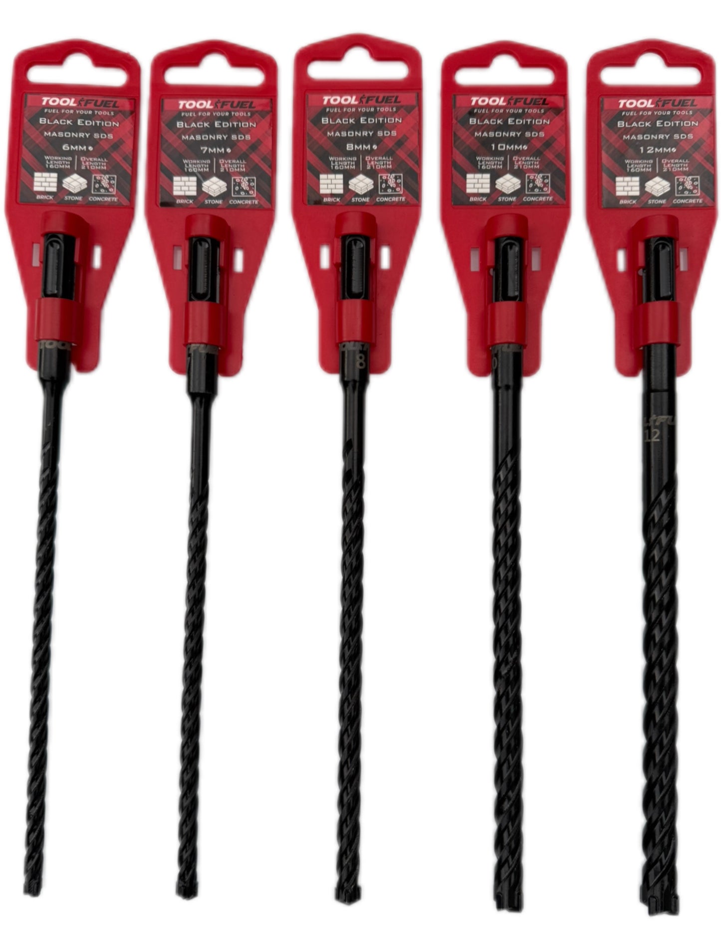 (Black Edition) 6pc Set Masonry SDS